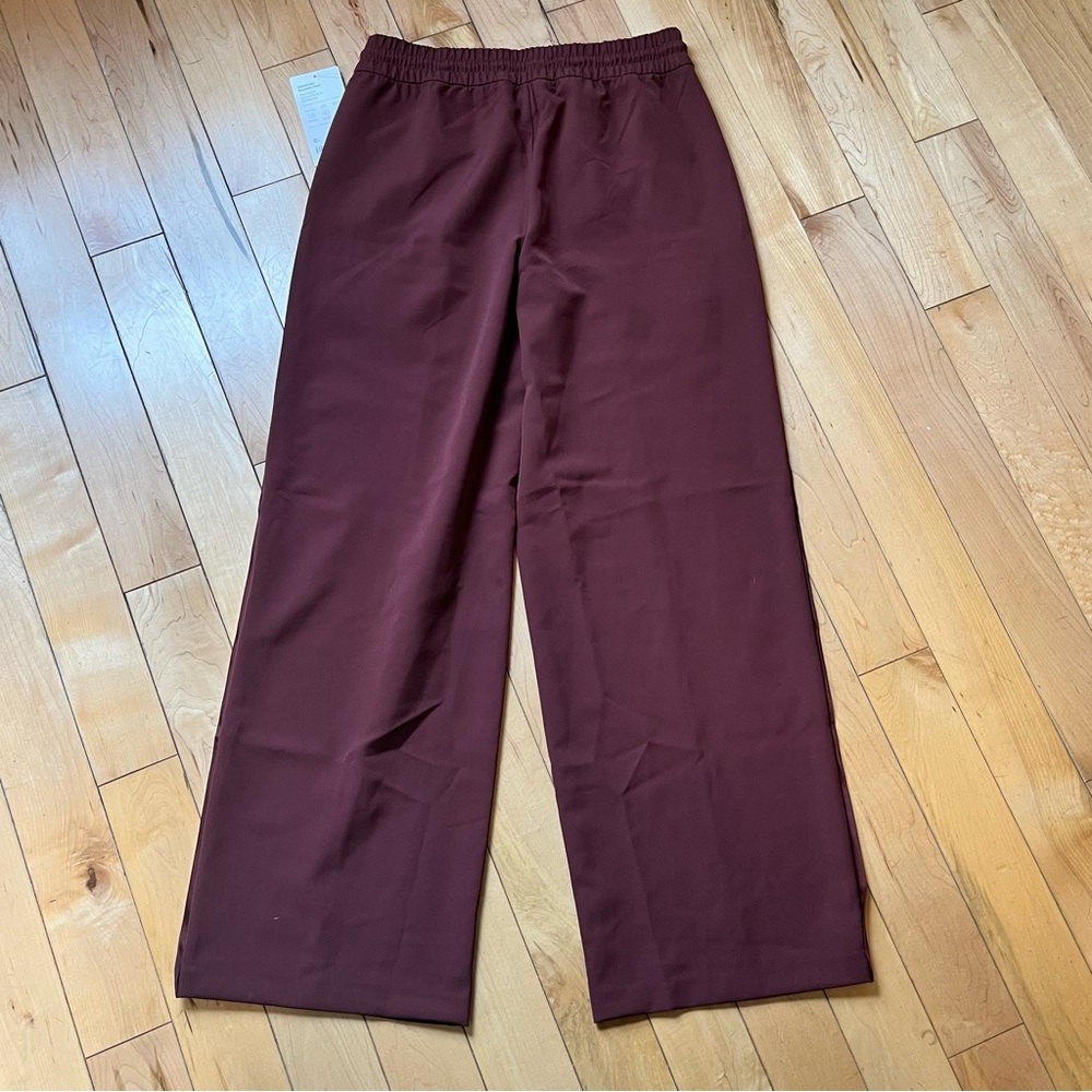 NWT The Athleta Endeavor High Rise Relaxed Wide Leg Pants Small burgundy reddish - Picture 8 of 10